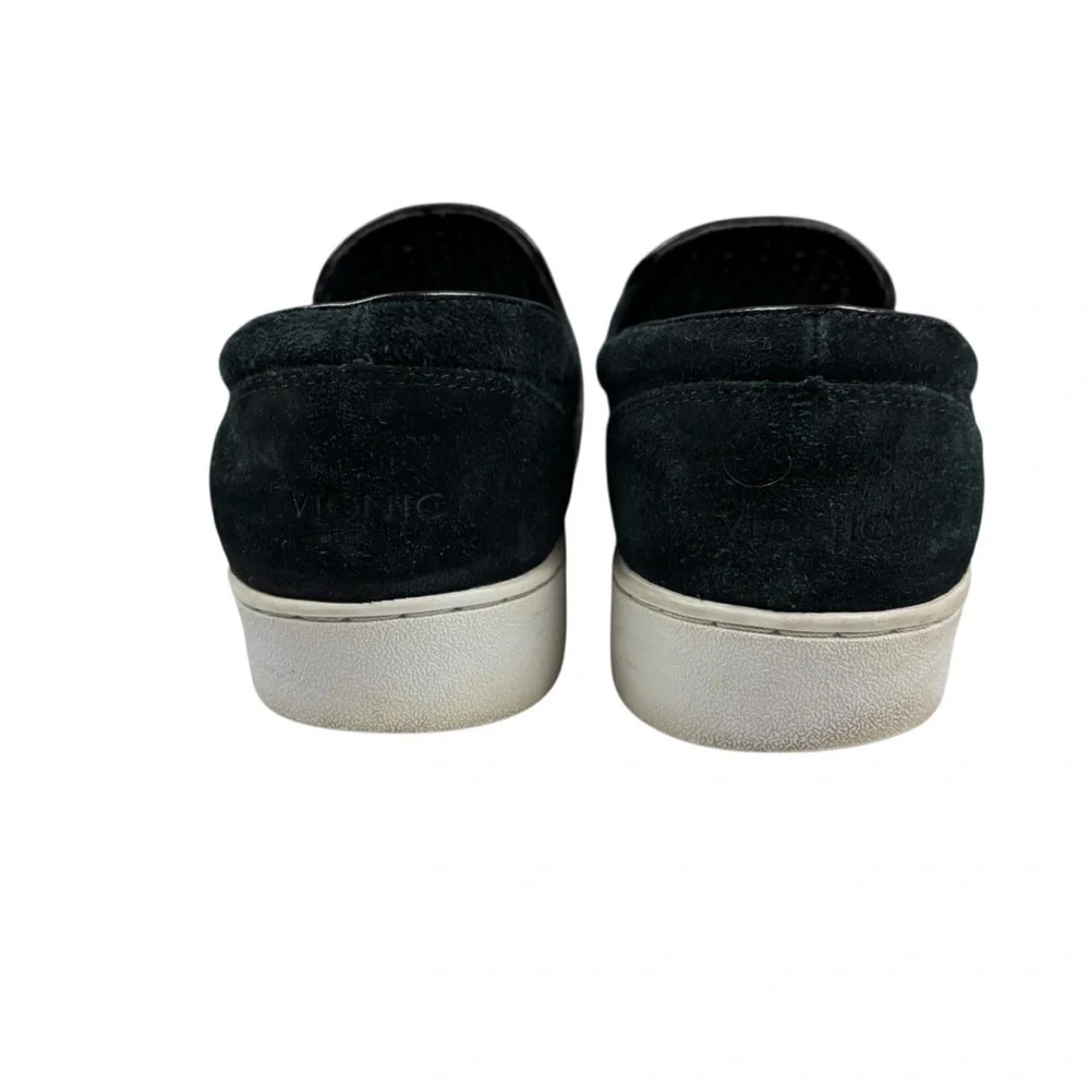 GUC Vionic Women’s Kani Black Suede Upper/Twill footbed Slip-On Flats Sz 9